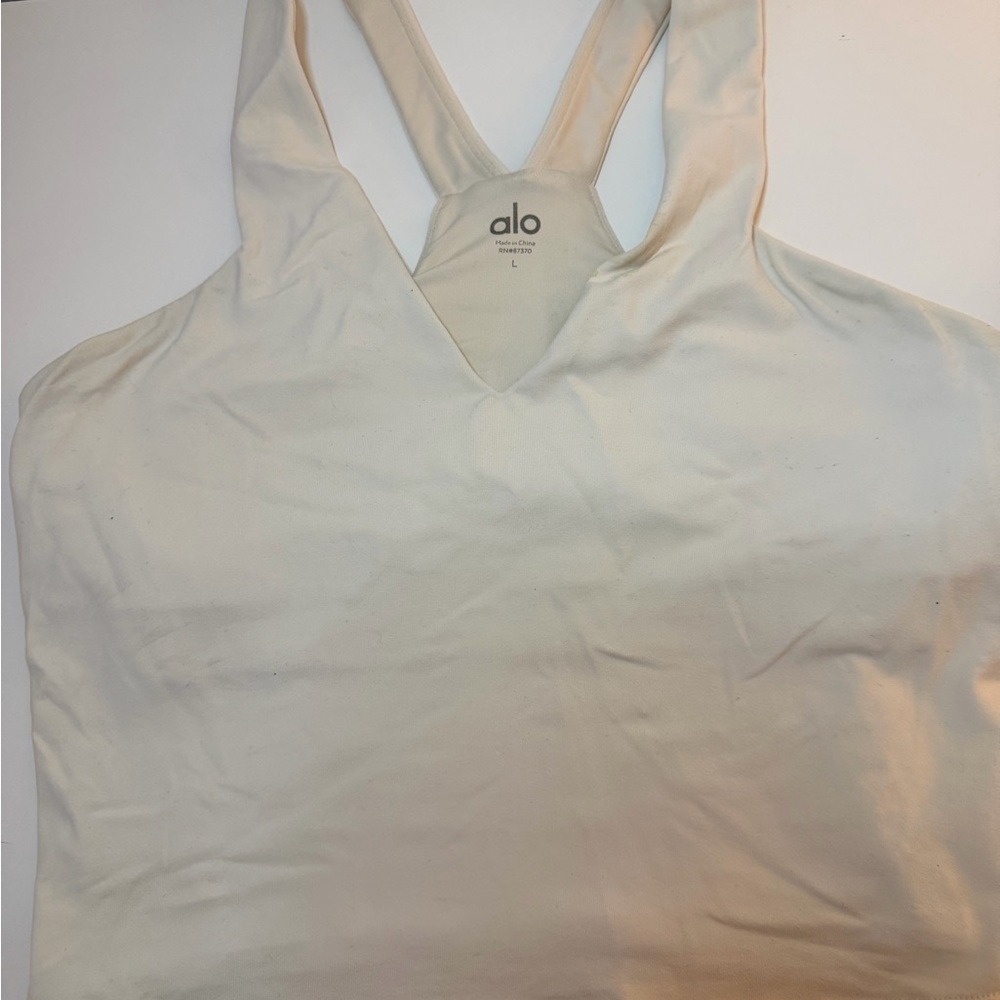 ALO Yoga Women's White V-Neck Tank Top